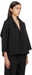 132 5. ISSEY MIYAKE Black Flat Tuck Jacket