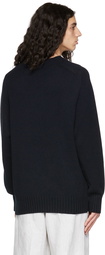 Margaret Howell Navy Saddle Turtleneck