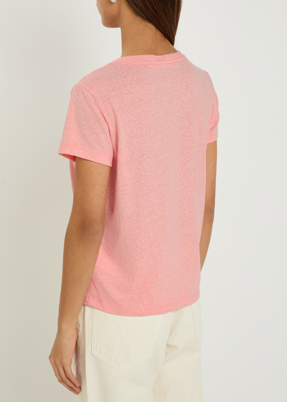 Mother The Boxy Goodie Goodie Appliquéd Jersey T-shirt Pink