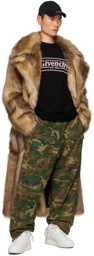 Givenchy Beige Double-Breasted Faux-Fur Coat