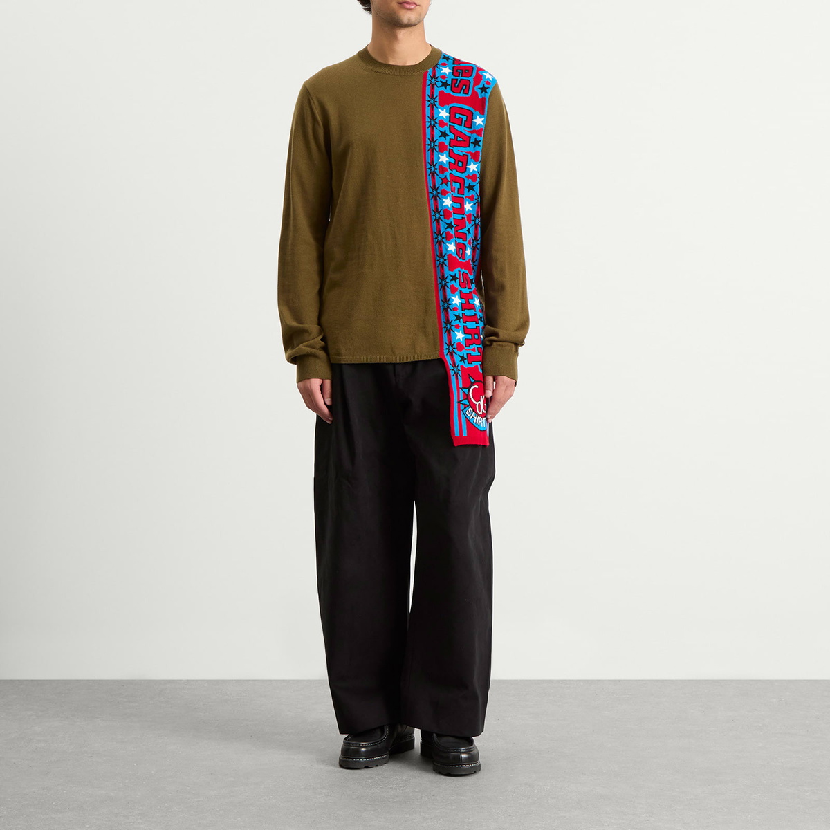 Comme des Garçons SHIRT Men's Football Scarf Knit in Khaki