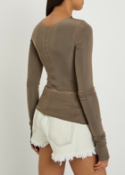 Rick Owens Temple Stretch-jersey top Grey