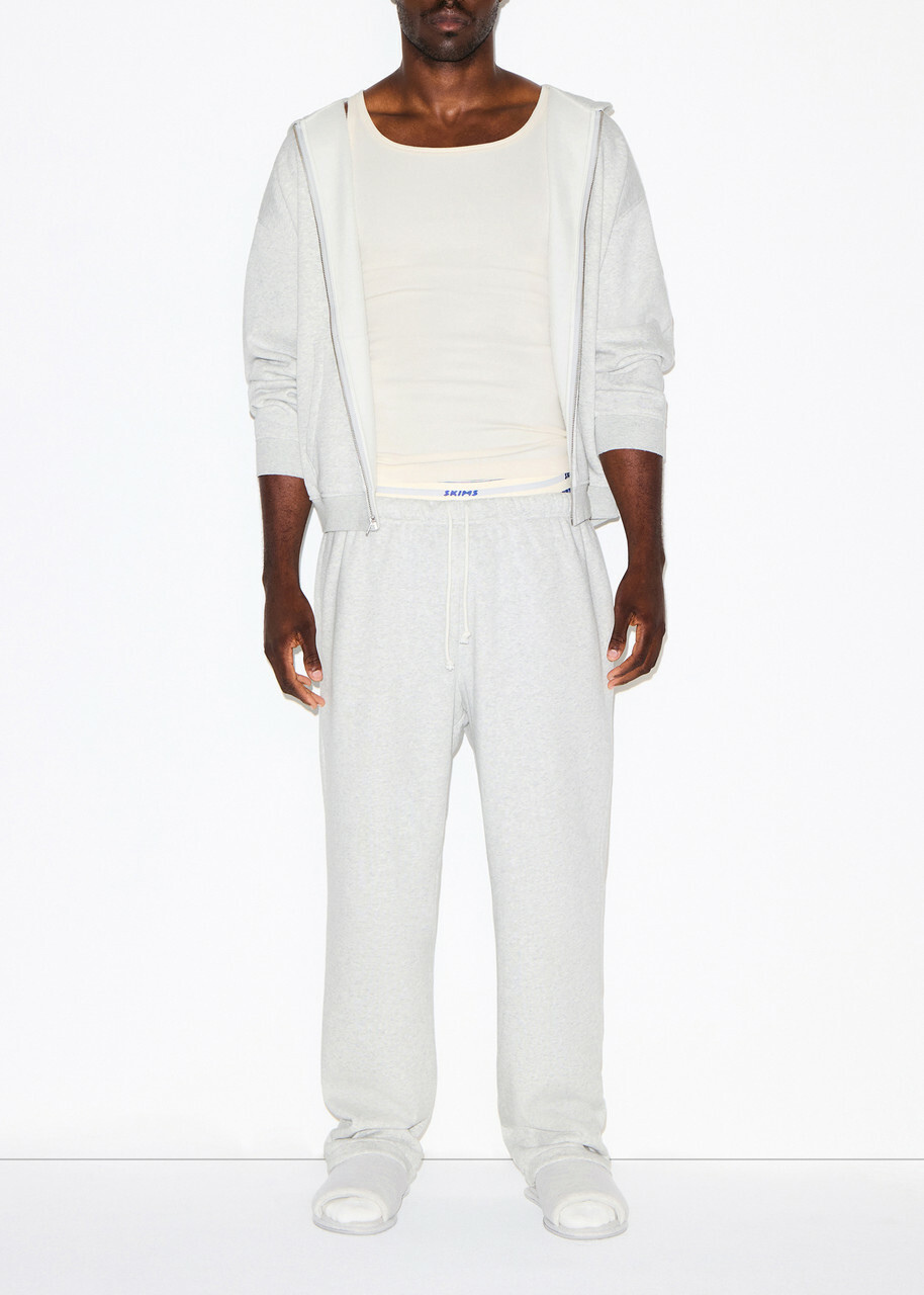 Skims Relaxed Cotton-blend Sweatpants Grey