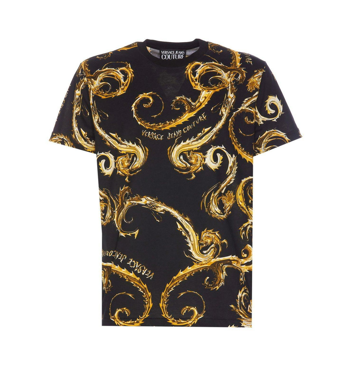 Versace Jeans Couture Barocco-printed Crewneck T-shirt Versace Versace Jeans Couture Barocco-printed Crewneck T-shirt Versace