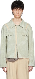 Charlie Constantinou Gray Garment-Dyed Denim Jacket