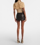 Magda Butrym Floral-appliqué leather miniskirt