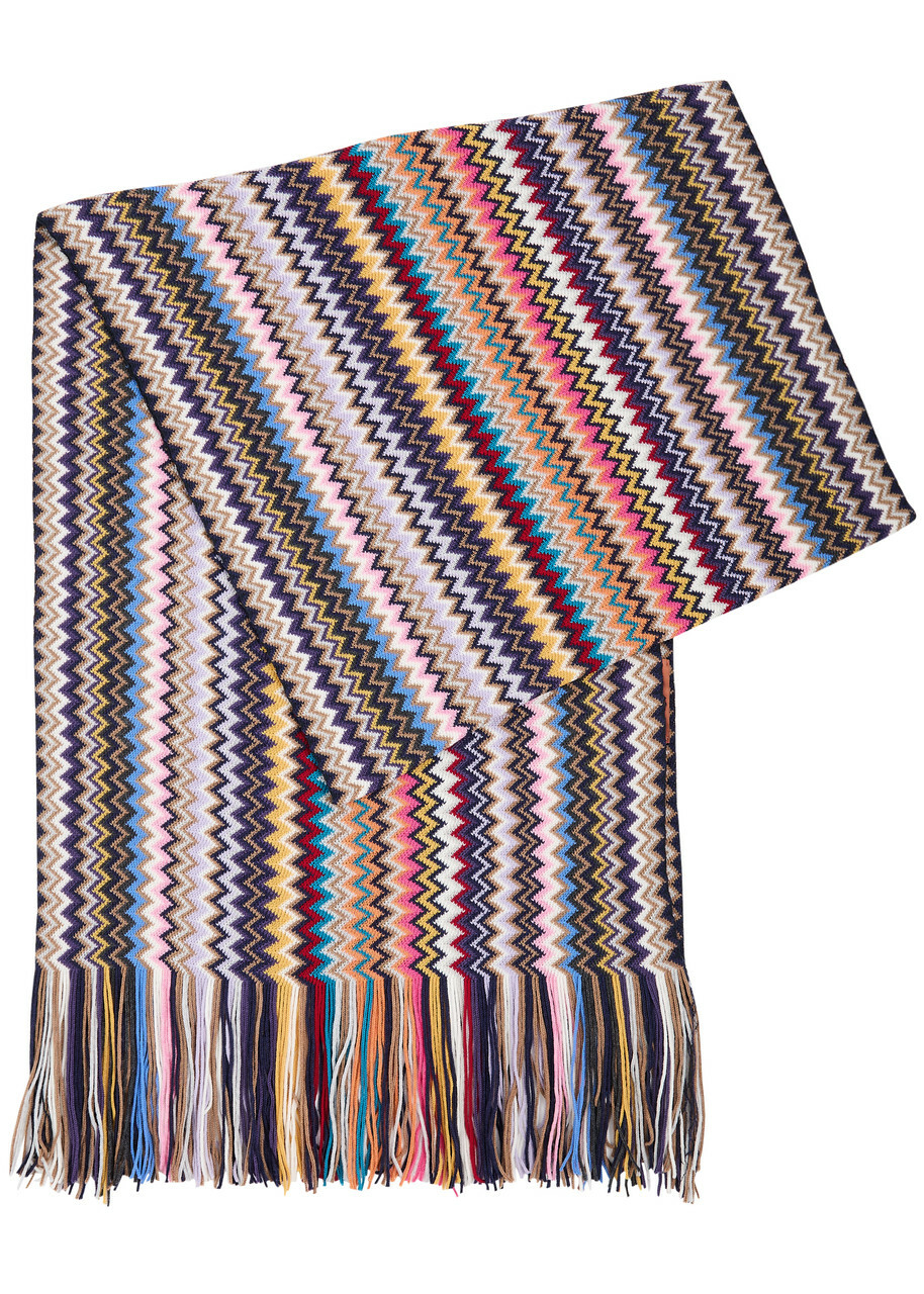 Missoni Zigzag-intarsia Wool Scarf - Multicoloured - One Size Missoni
