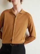 Versace - Logo-Appliquéd Silk and Cotton-Blend Cardigan - Brown