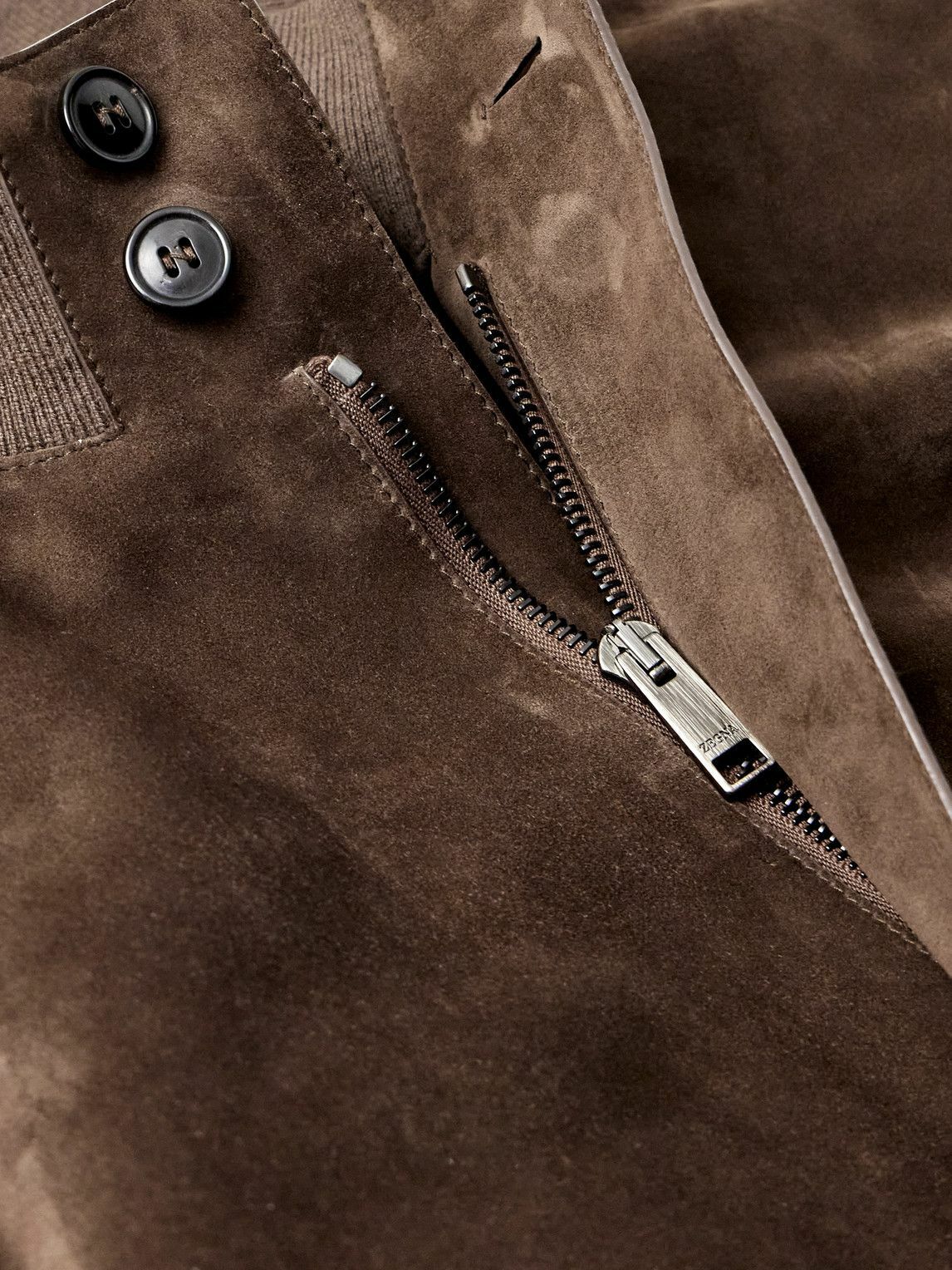 Zegna - Suede Blouson Jacket - Brown