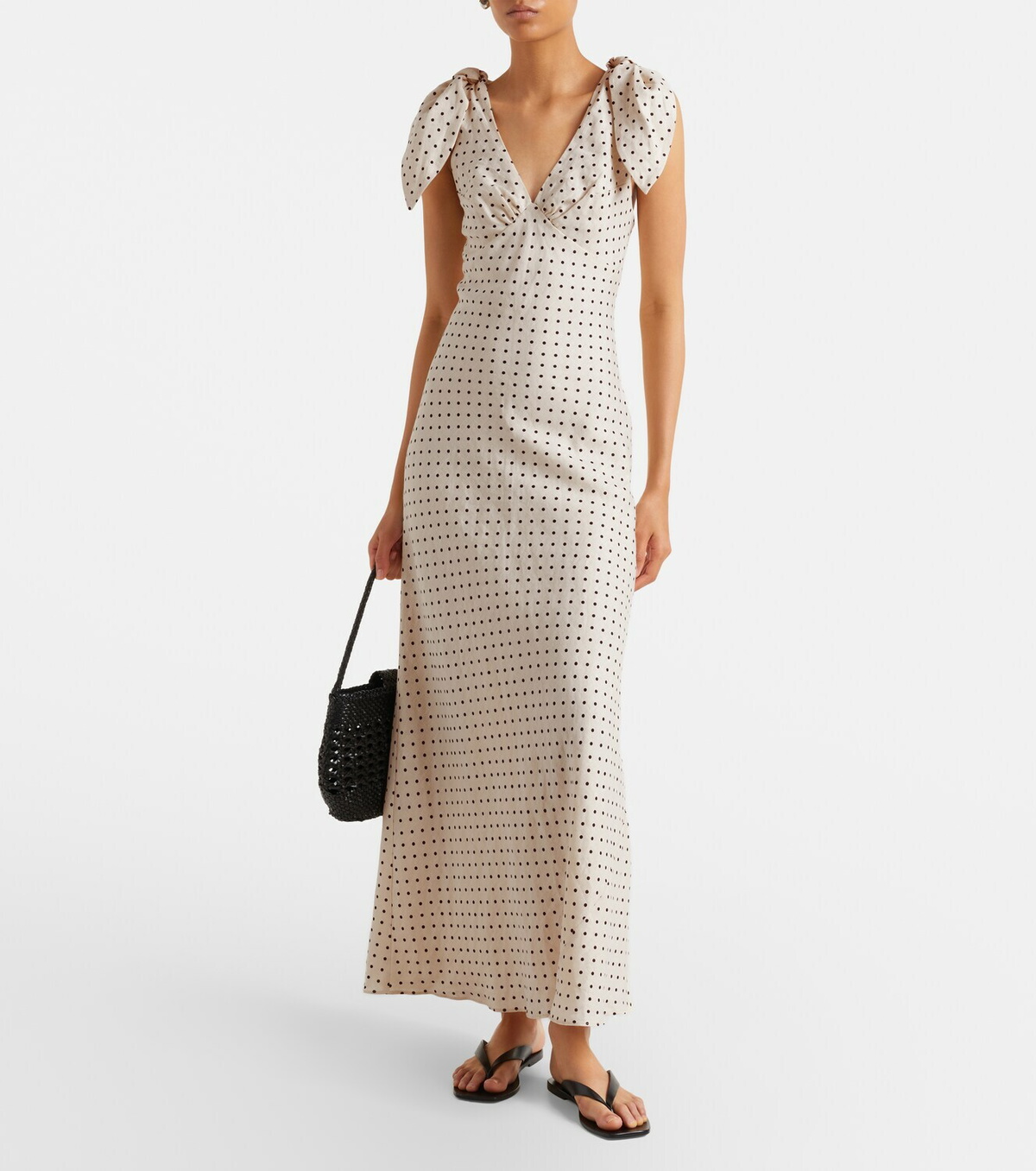 Faithfull Solana polka-dot linen maxi dress