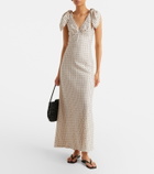 Faithfull Solana polka-dot linen maxi dress