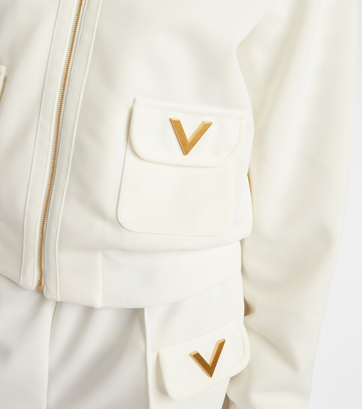 Valentino Logo jersey zip-up sweatshirt