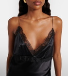 Nina Ricci Lace-trimmed silk-blend satin camisole