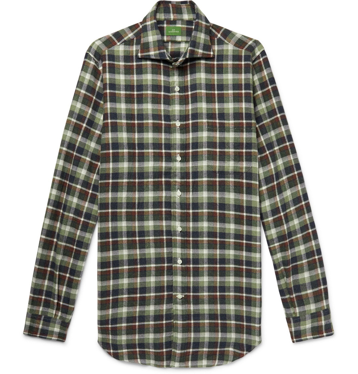 Sid Mashburn - Slim-Fit Checked Cotton-Flannel Shirt - Green Sid Mashburn