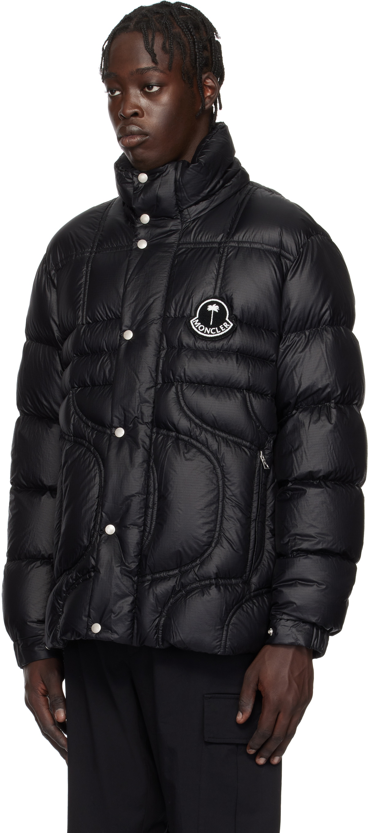 Moncler Moncler x Palm Angels 向けの Genius ★関税込 Moncler Genius Moncler x Palm Angels Black Cherit Down
