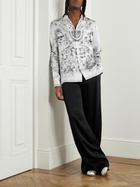 Casablanca - Tattoo Convertible-Collar Printed Silk-Satin Shirt - White