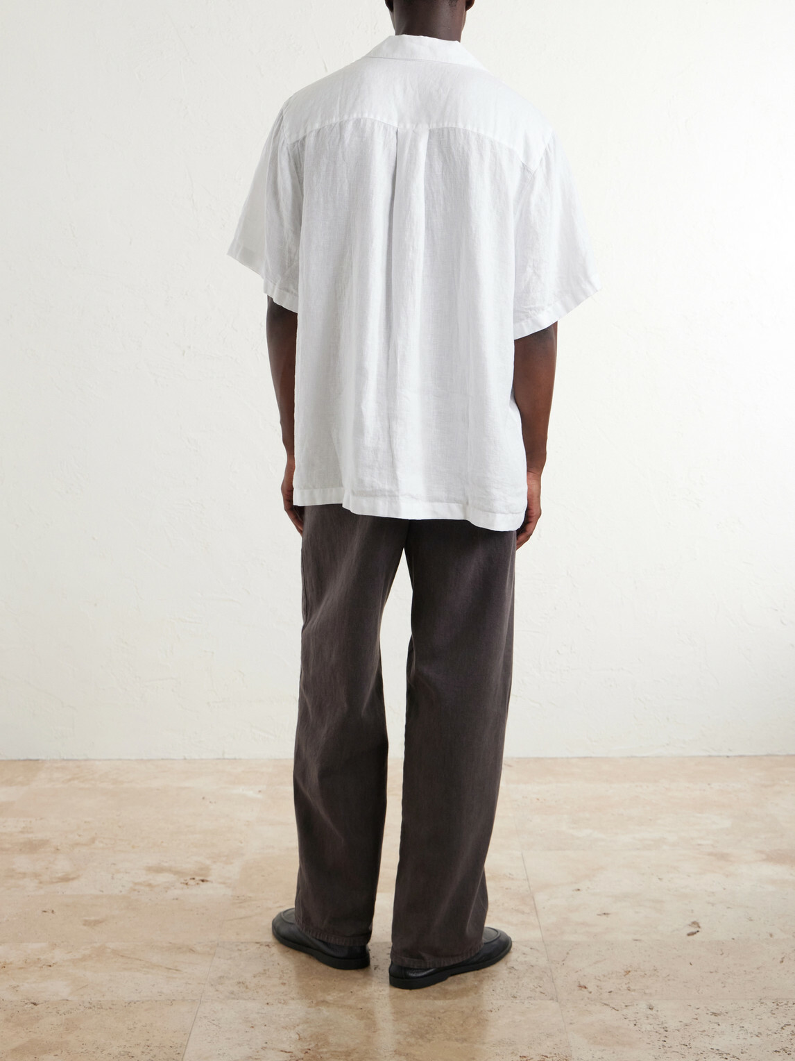 James Perse - Convertible-Collar Linen Shirt - White