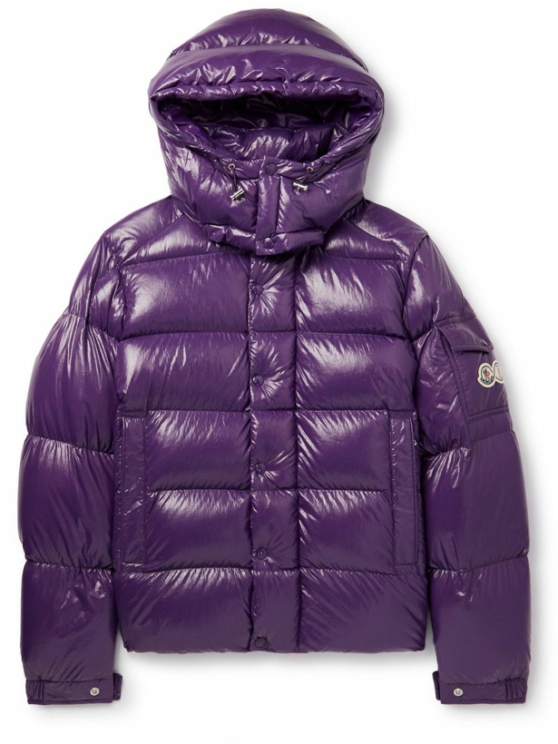 Photo: Moncler - Maya 70 Logo-Appliquéd Quilted Shell Hooded Down Jacket - Purple