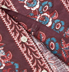 BODE - Louie Camp-Collar Floral-Print Cotton Shirt - Burgundy