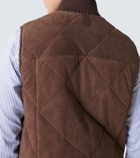 Canali Quilted suede vest