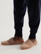 MULO - Leather-Trimmed Suede Slippers - Neutrals