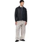 Stone Island Navy 5100033 Plated Rib Cotton Bouclé Sweater