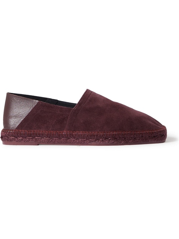 Photo: TOM FORD - Barnes Collapsible-Heel Suede and Leather Espadrilles - Purple