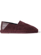 TOM FORD - Barnes Collapsible-Heel Suede and Leather Espadrilles - Purple