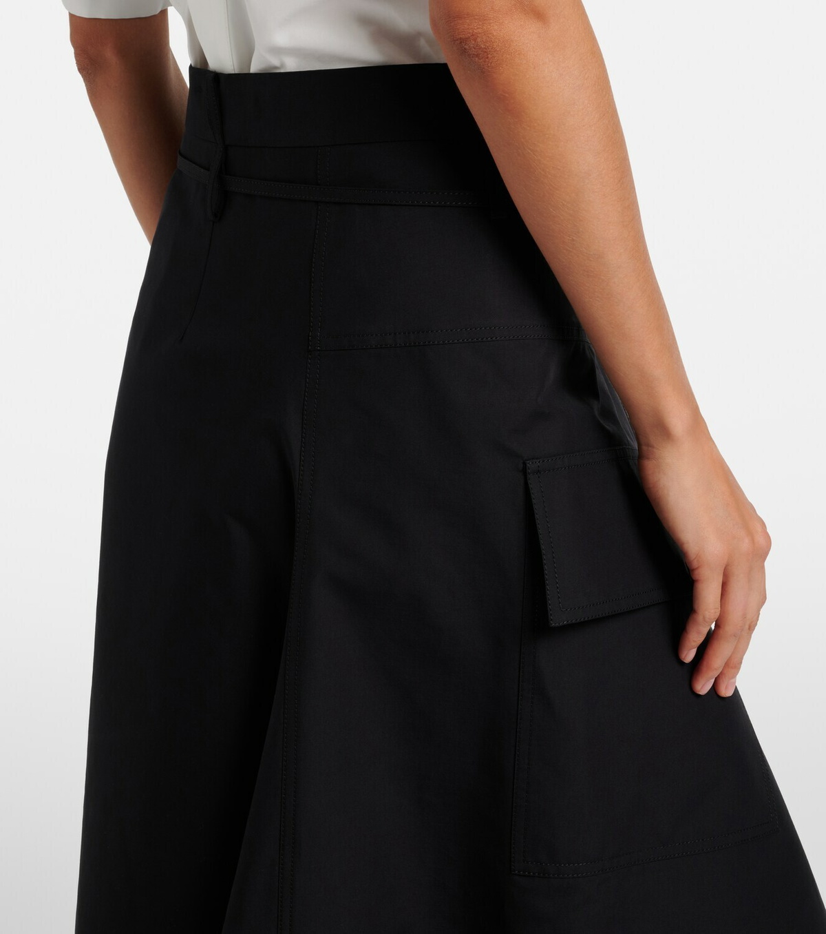 Bottega Veneta Asymmetric cotton midi skirt
