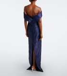 Marmar Halim Pleated off-shoulder gown
