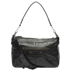 Balenciaga Men's Le City Moto Leather Bag in Black 