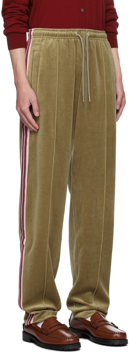 AFTER PRAY Khaki Velvet Track Pants