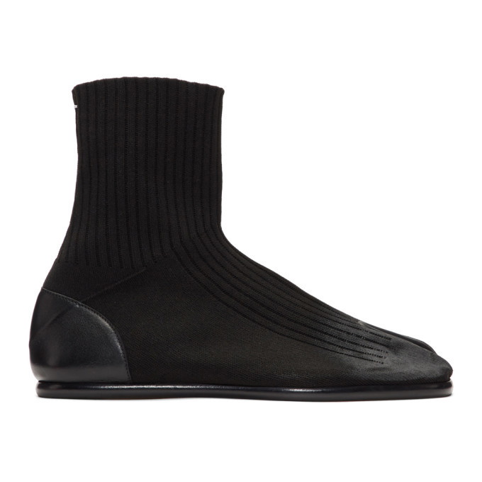 Photo: Maison Margiela Black Knit Tabi Boots