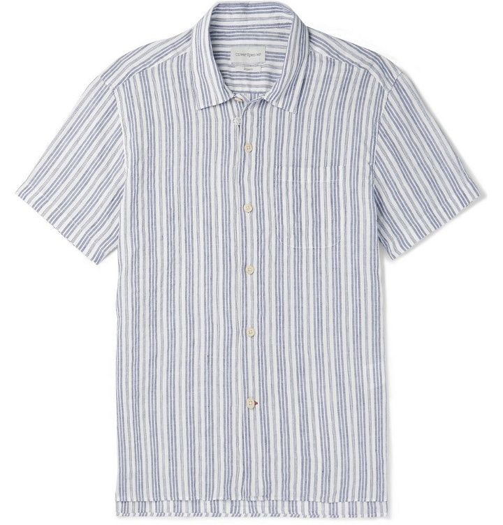 Photo: Oliver Spencer - Striped Organic Cotton and Linen-Blend Shirt - Men - Blue