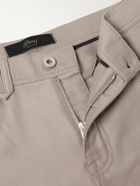 Brioni - Straight-Leg Cotton-Moleskin Trousers - Neutrals