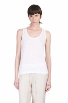 120% Lino Tank Top In White Linen