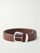 Anderson's - 2cm Silver-Tone and Leather Belt - Brown