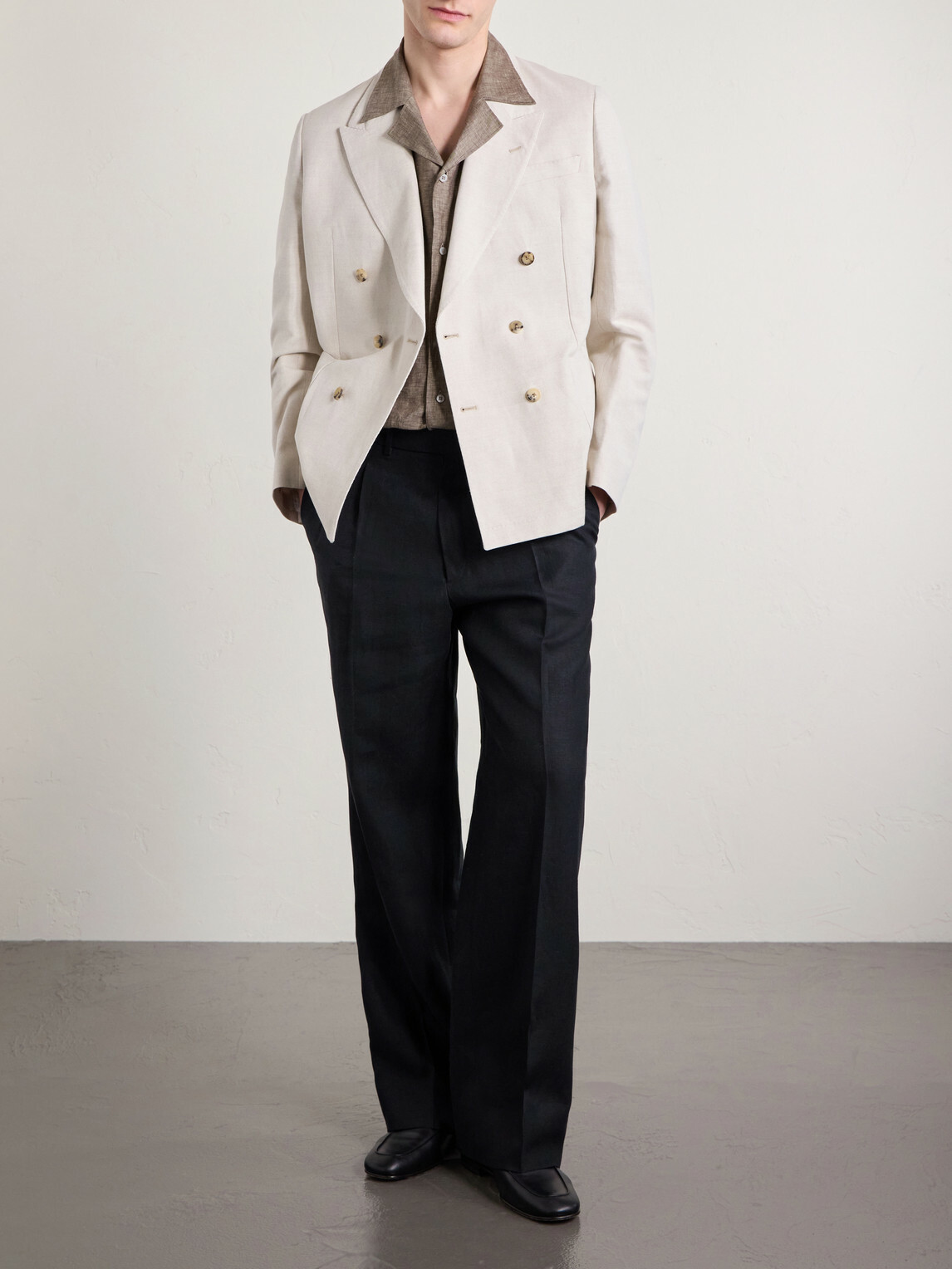 Paul Smith - Double-Breasted Linen and Cotton-Blend Blazer - Neutrals