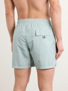 Canali - Straight-Leg Mid-Length Printed Swim Shorts - Blue