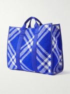 Burberry - Leather-Trimmed Checked Wool Tote Bag