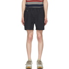 BEAMS PLUS Black and Grey Shadow Check Shorts