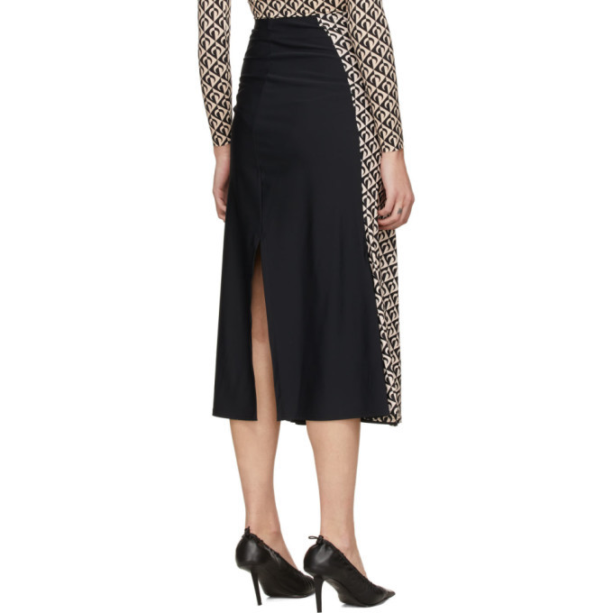 Marine Serre Black Bodycon Cocoon Flared Skirt Marine Serre