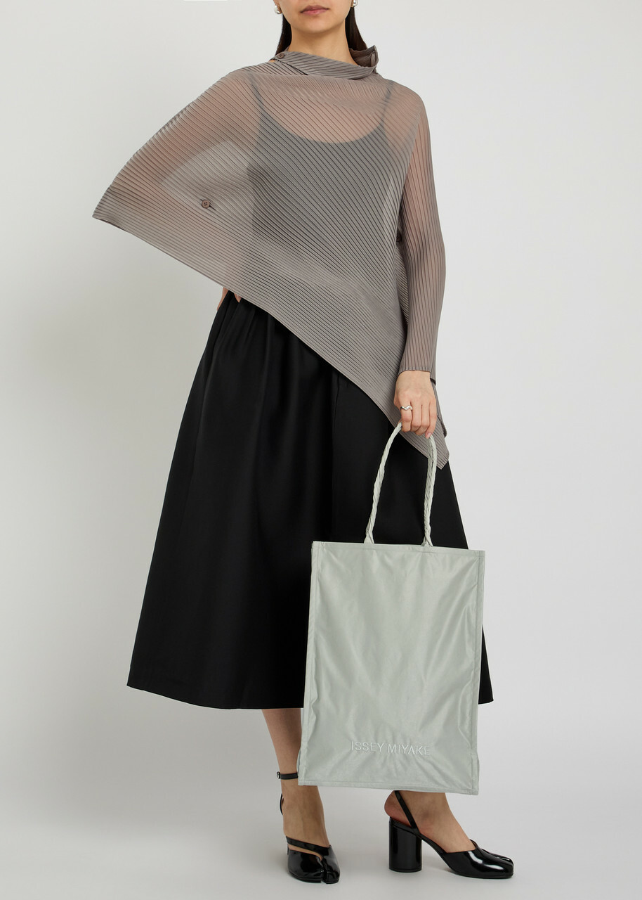 Issey Miyake Crumplable Logo-embroidered Woven Tote - Grey - One Size