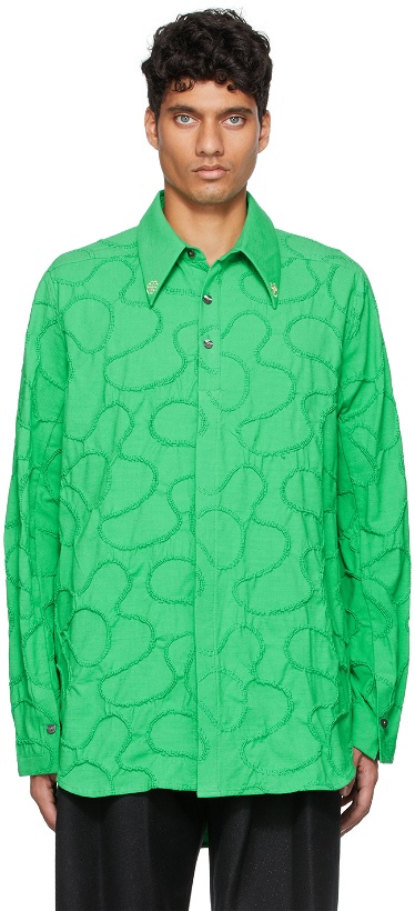 Photo: NAMESAKE Green Viterbi Embroidered Long Sleeve Shirt