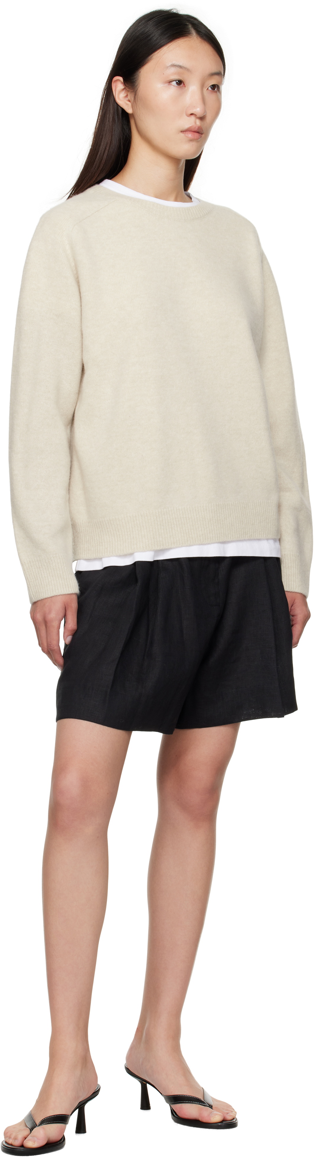 Staud Black Cruz Linen Shorts