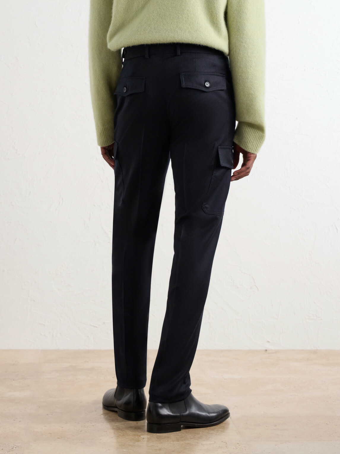 Slowear - Incotex Tapered Wool-Blend Flannel Cargo Trousers - Blue