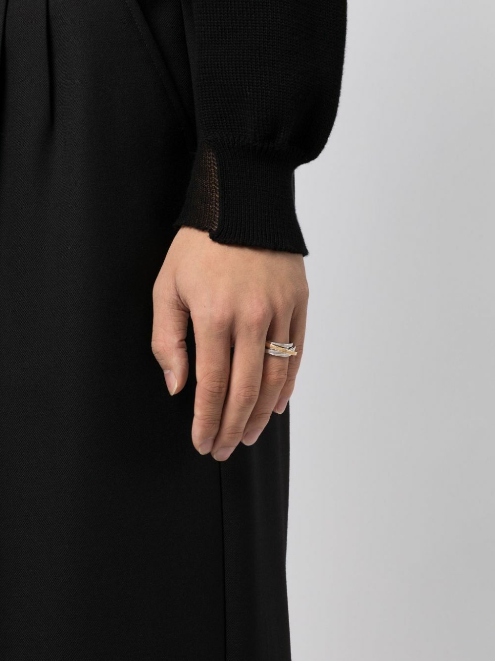 Tom Wood Sterling Silver Orb Slim Duo Ring