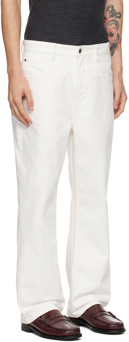 Fax Copy Express White Straight Jeans
