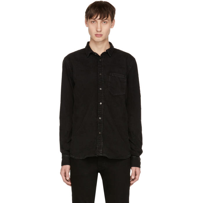 Photo: Nudie Jeans Black Denim Henry Shirt 