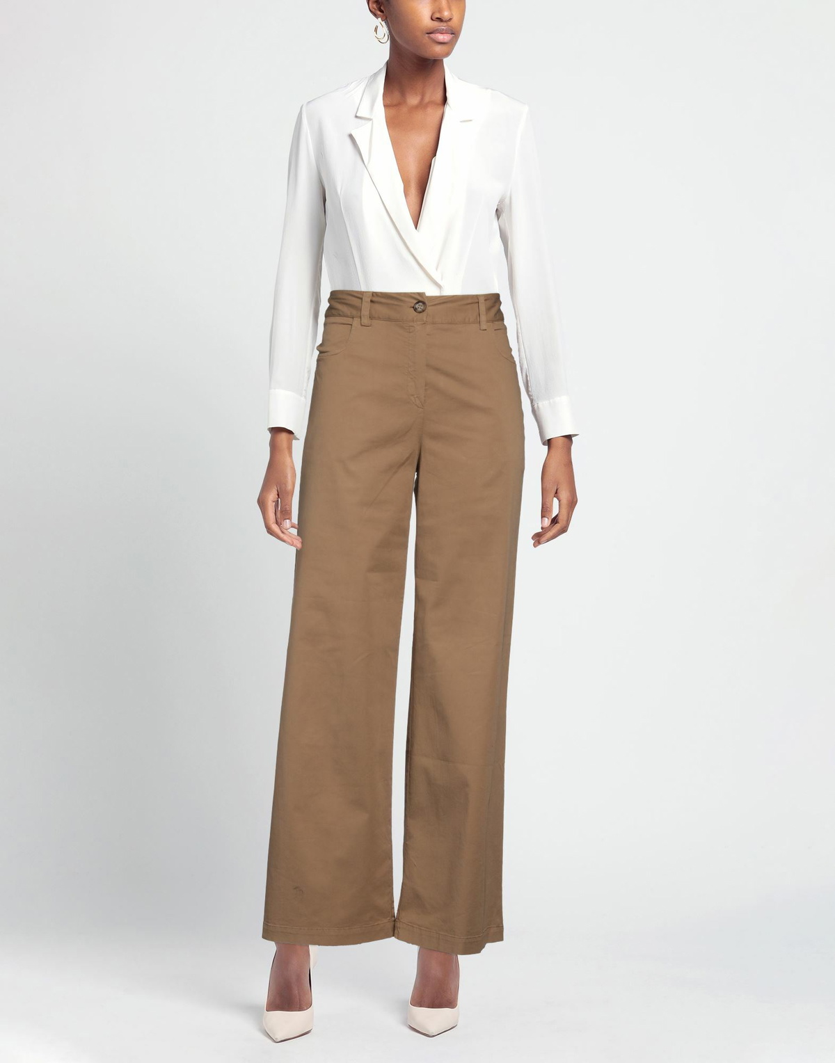 Alessia Santi Womens Pants Camel
